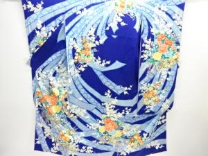 アンティーク　花車模様刺繍振袖